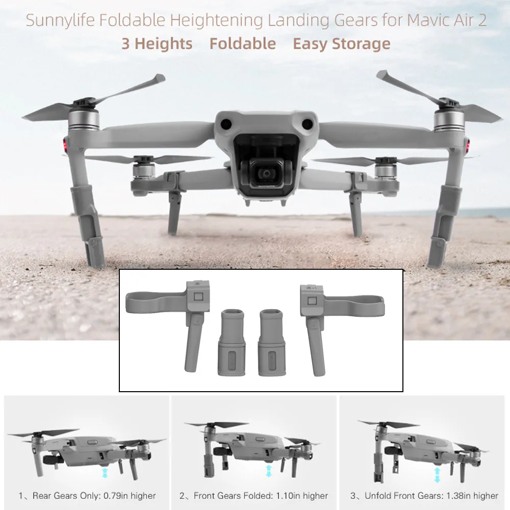 Купить Складная повышающая посадочная Шестерня защита для ног DJI Mavic AIR 2  Электроника | Наборы аксессуаров для дронов (4001241340534)
