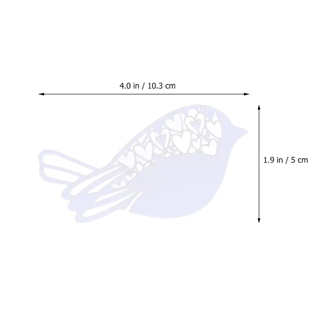 50 шт. лазерная резка слоновой кости любовь птица свадебные принадлежности карточка с именем и местом держатель Свадебная вечеринка стол декоративный бокал для вина вечерние события