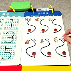 Montessori brinquedos educativos matemática brinquedos desenho tablet caneta controle mão formação para menino menina forma jogo de matemática livro desenho brinquedos