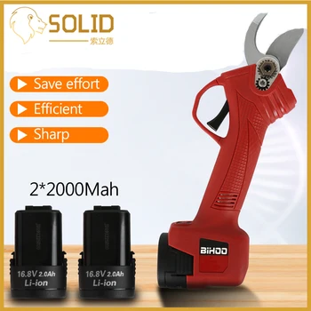 

16.8/21V Electric Pruning Shears Garden Pruner Secateur Branch Cutter Cutting Tool with 2x Battery
