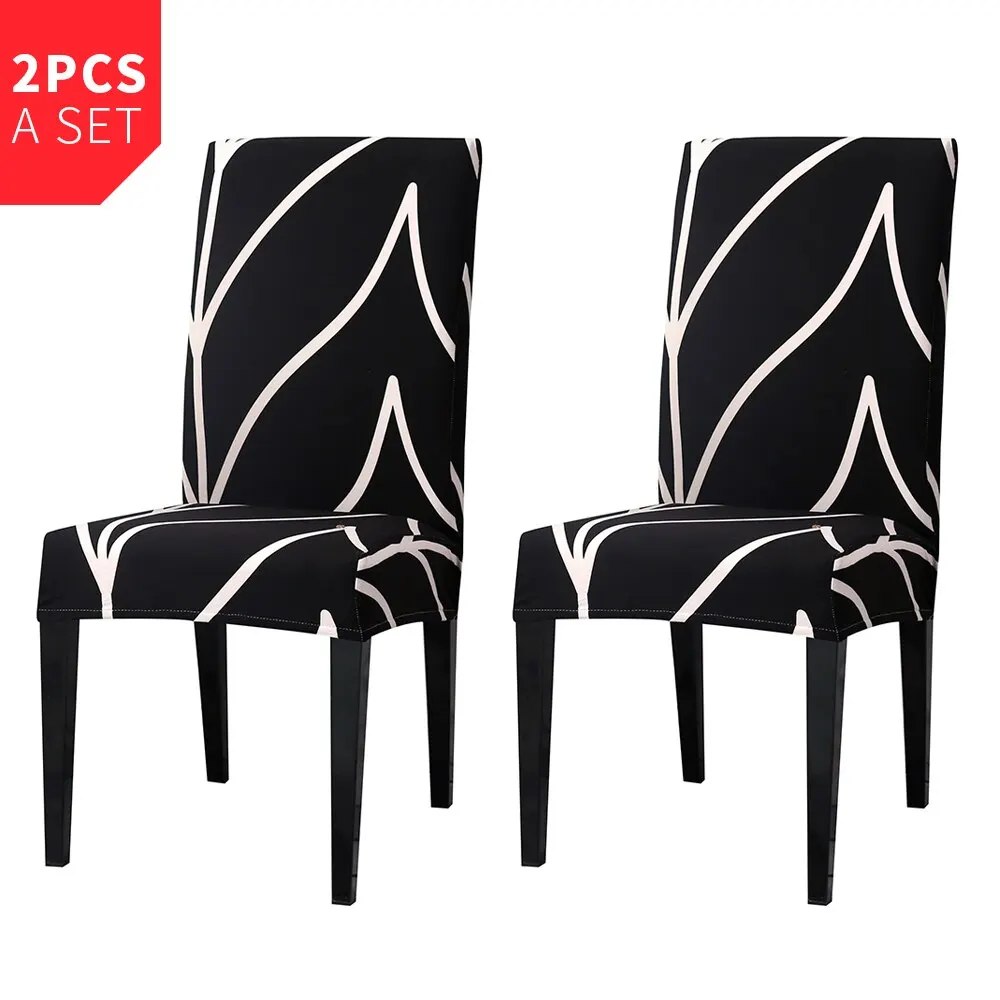 New Spandex Elastic Printing Dining Chair Slipcover Modern Removable