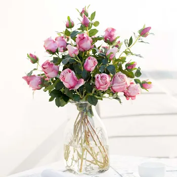 

3pcs 36cm Rose Eternelle 2 Head Cheap Fake Peony Bridal Bouquet Decor For Home Silk Rose Flower Wedding Decor Artificial Flowers