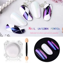 PinPai жемчужная оболочка Дизайн ногтей Единорог порошок зеркальный эффект Пигмент Блеск Типсы для маникюра декоративный гель лак порошок пыль