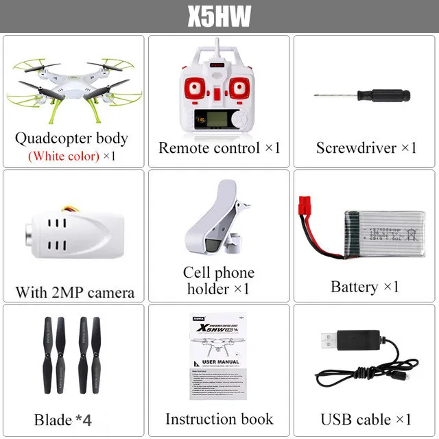 Дрон X5HW с камерой HD Wifi FPV Selfie Drone дроны Квадрокоптер, Радиоуправляемый вертолет Квадрокоптер RC Drons игрушки(X5SW обновление - Цвет: White 720P 1 battery