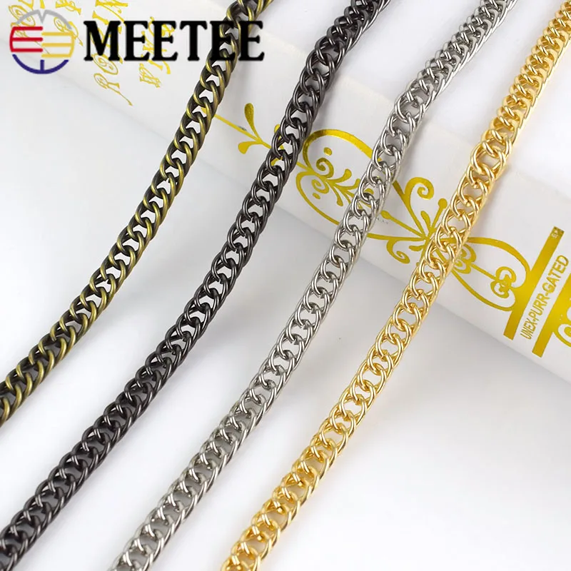 Meetee металлические цепочки 7 мм пряжки для кошелька ремешки на плечо сумок замена