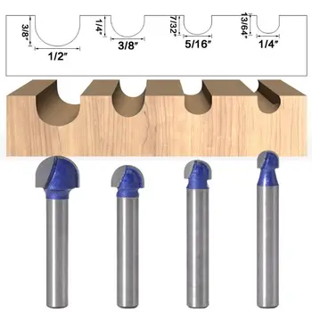 

1/4" Shank Round Nose Router Bit Slot Knife Woodwork Milling Cutter Cove Core