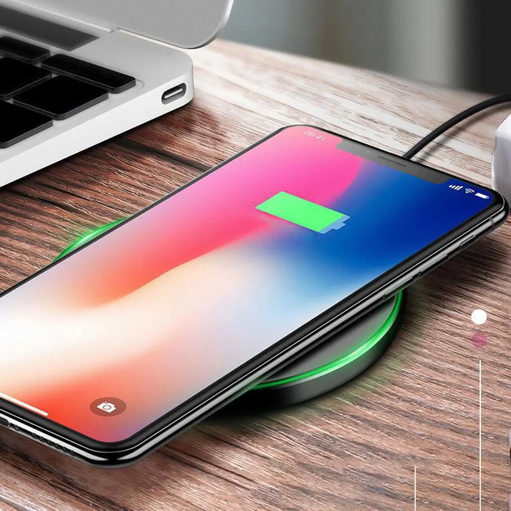 Qi Metal Wireless Charger For iPhone Desktop Wireless Fast Charging Wireless Charger For Samsung for xiaomi dropshipping