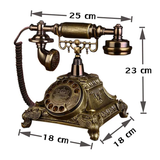 Вращающийся винтажный стационарный телефон, вращающийся циферблат, антикварные телефоны, стационарный телефон для офиса, дома, отеля, из смолы, европейский стиль
