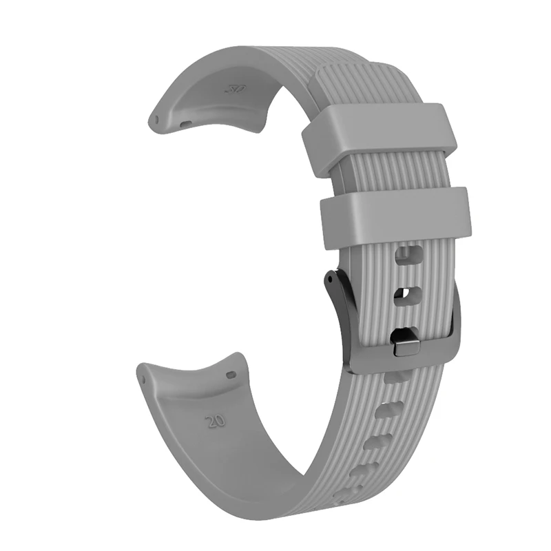 Gray Силиконовый ремешок для часов samsung Galaxy S3 Watch 42 мм 46 мм полосатый сменный Браслет ремешок для SM-R800 SM-R180 22 мм 20 мм - Цвет ремешка: Gray