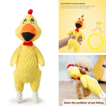 

Pet Vocal Toy Velvet Screaming Chicken Sounding Dog Toy Pet Puppy Chew Toy Game for Dog Pet Teeth Cleaning Accessories