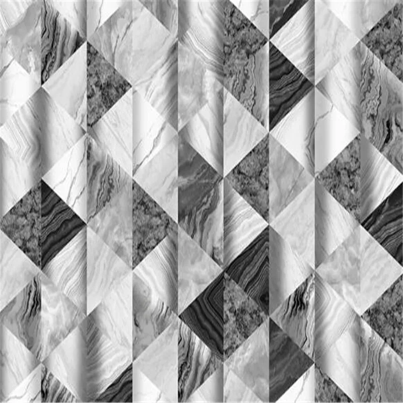 Large 3D wallpaper mural custom jazz white geometric marble 3D TV background wall tile mural