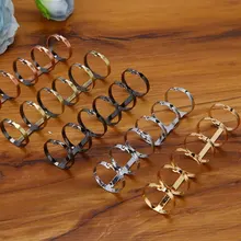 2шт 20 мм Золотой из листового металла блокнот из листового металла 3 кольца связывающее кольцо открытие лап обруч DIY скрепки зажимы металлическое кольцо