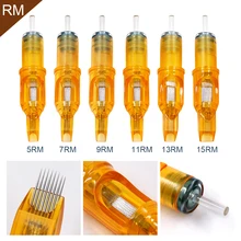 10 шт одноразовый полуперманентный макияж татуировки картридж иглы 7RM/9RM/11RM/13RM/15RM для татуировки машины комплект поставки татуировки