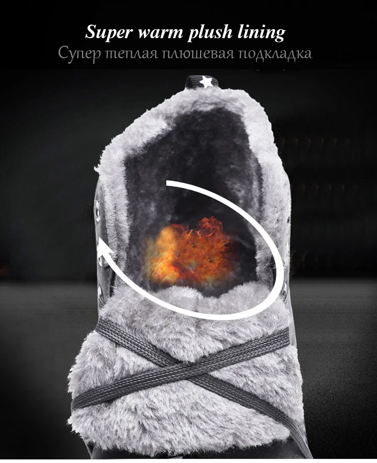 Модные очень теплые зимние мужские ботинки удобные зимние ботинки теплые ботильоны на меху Нескользящая Мужская зимняя теплая обувь размер 39-48