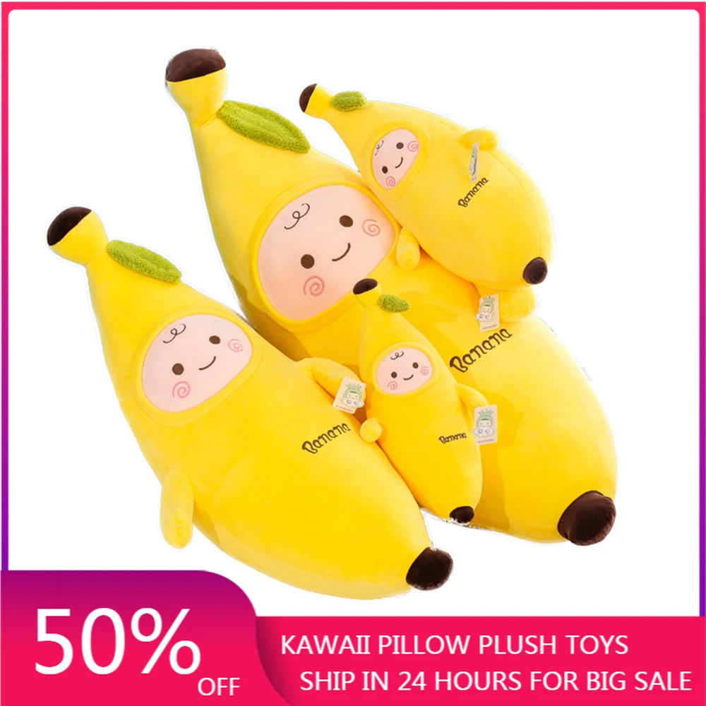 

Banana Kawaii Pillow Plush Toy Kids Sleep Moon Stuffed Toys Pillows Funny Cotton Cushion Children Birthday Gift Stuffed Plush