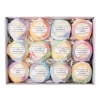 

HHO-Bath Bombs Gift Set - 12 Handmade Fizzies For Women - Perfect For Bubble & Spa Bath- Essential And Fragrance Oils For Moistu