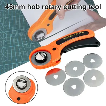 

45mm Rotary Fabric Cutter with 5 Extra Blades for Quilting Sewing DC112