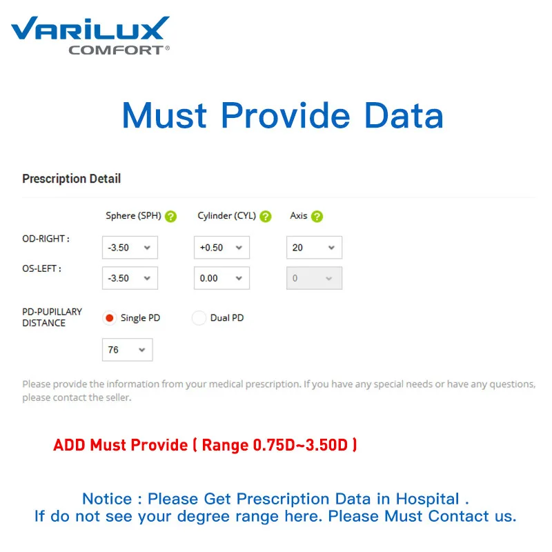 Essilor Varilux Physio 3.0 Multifocal Glasses Lenses 1.50 1.59 1.60 1.67 1.74 Progressive Lenses 1 Pair