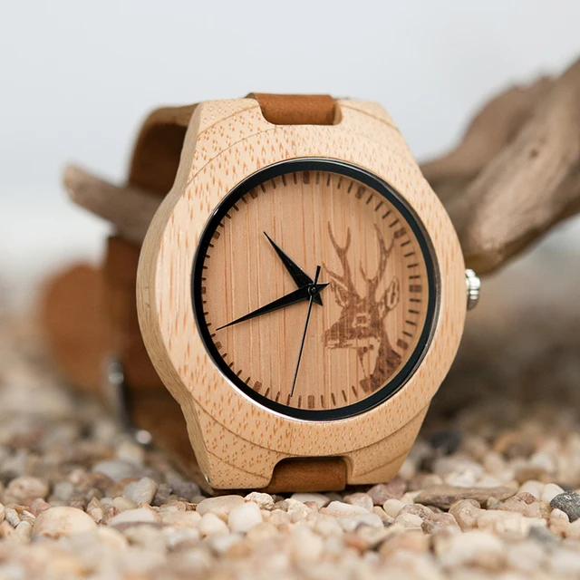 BOBO BIRD Wood Men's Women Watches Bamboo Quartz Couple Man Watch Elk Luxury Wristwatches Wooden Wrist Watch Luxury Timepieces 4