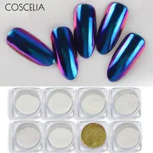 1 шт. 0,8 г голографический блестящий для ногтей Пудра для ногтей искусство зеркальный пигмент глиттер, сияющая пудра хром порошок зеркальный эффект маникюр