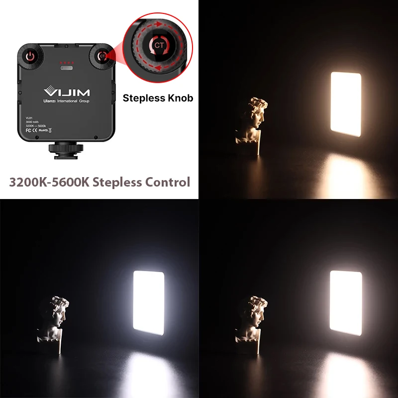 VIJIM-Lampe de caméra vidéo LED VL81, panneau de photographie, 3200-5600K, 850LM, 6.5W, sabot froid, mini lumière de remplissage Vlog, 3000mAh