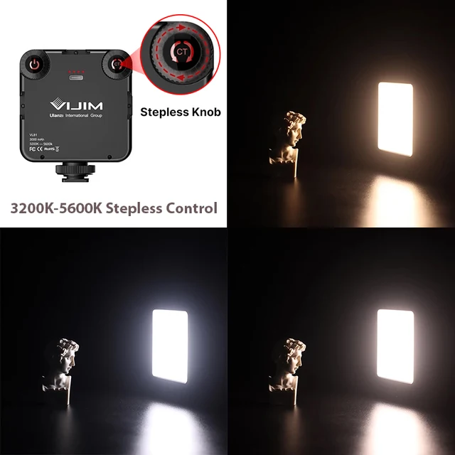 VIJIM VL81 LED Video Light Camera Light 3200-5600K 850LM 6.5W With Cold Shoe Mini Vlog Fill Light 3000mAh Panel Lamp Photography - Image 3