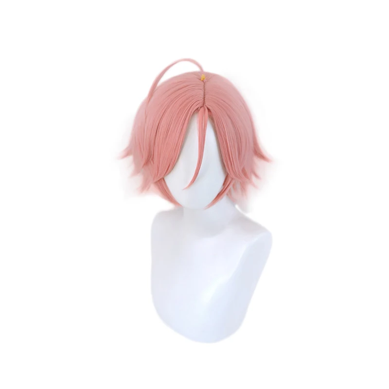 

Game Ensemble Stars Oukawa Kohaku Pink Short Wig Cosplay Costume Heat Resistant Synthetic Hair Men Wigs