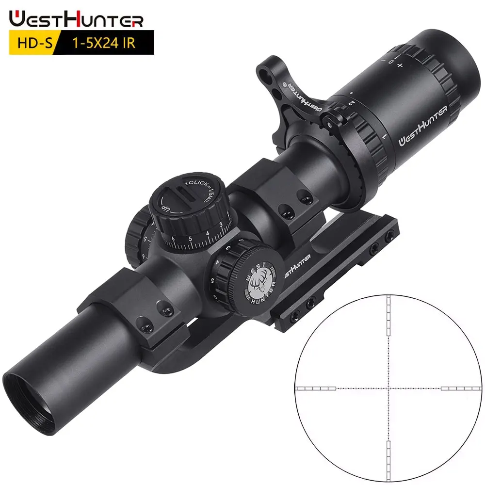 Оптический прицел WESTHUNTER HD-S 1-5X24 компактный ИК с подсветкой для страйкбола охоты |