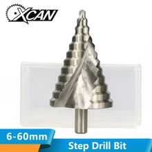 XCAN 1 шт. 6-60 мм Шаг сверло спиральный паз деревянный металлический дыропробивной Пресс из высокопрочной стали Круглый хвостовик Шаг сверло ядро сверло