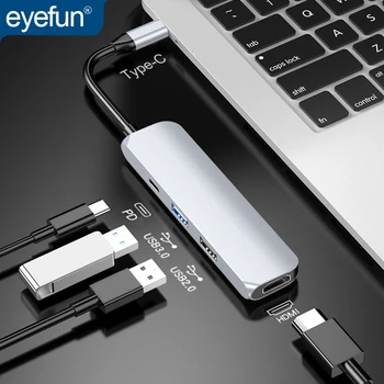 

eyefun type c to hdmi USB C HUB 3.0 HDMI Adapter Dock pd for Pro Accessories USB-C Type C 3.1 Dispenser 2 USB Ports C HUB
