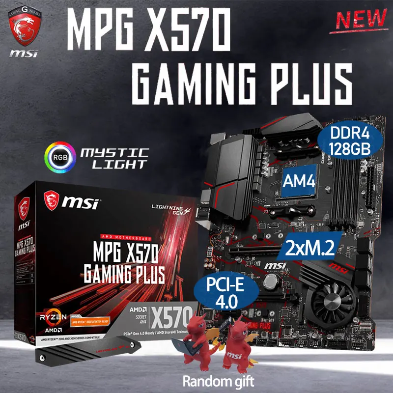 MSI 마더 보드 MSI MPG X570 GAMING PLUS 지원 AMD Ryzen 9 DDR4 128GB M.2 PCI E