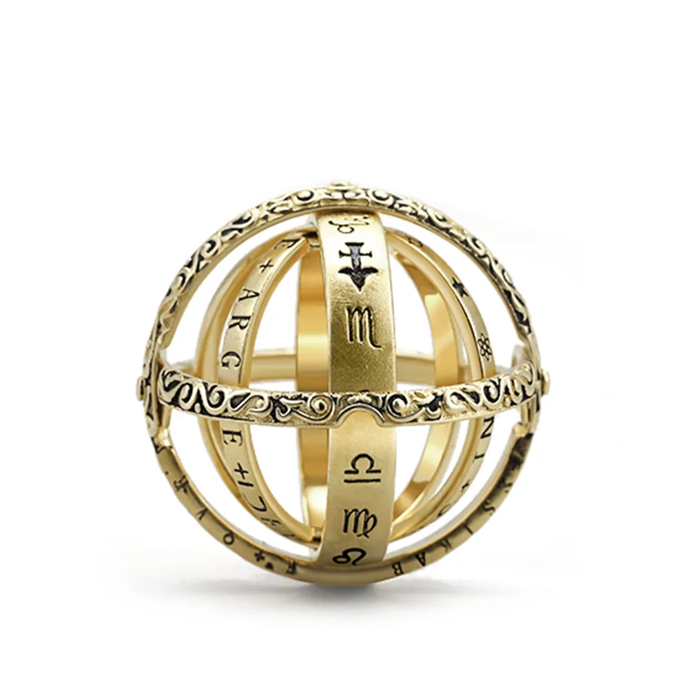 Серебряное астрономическое кольцо для мужчин и женщин, металлический шар, креативный комплекс, вращающееся космическое кольцо на палец, модное ювелирное изделие, подарки JZ516