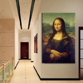 

Classic Oil Painting Leonardo Da Vinci The Mona Lisa Smile Canvas Prints Poster Wall Art Picture for Living Room Home Decoration