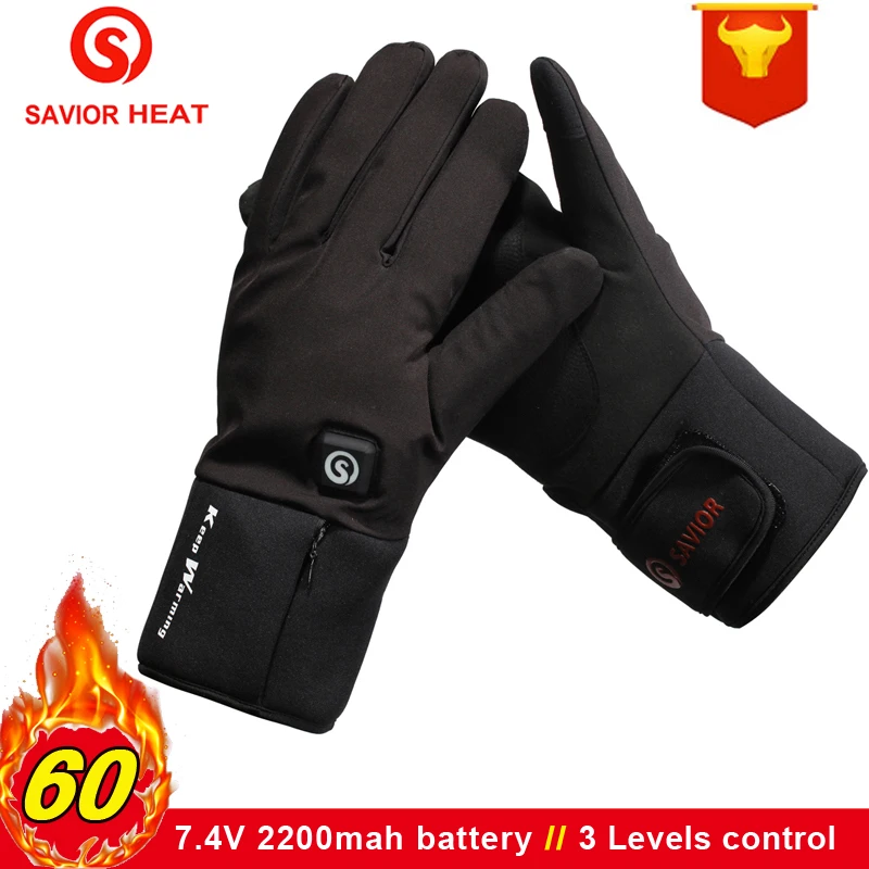 

Savior WinterSkiing Gloves Rechargeable Li-ion Battery Heated Gloves for Men Women waterproof Warm Gloves for Cycling Ski gloves