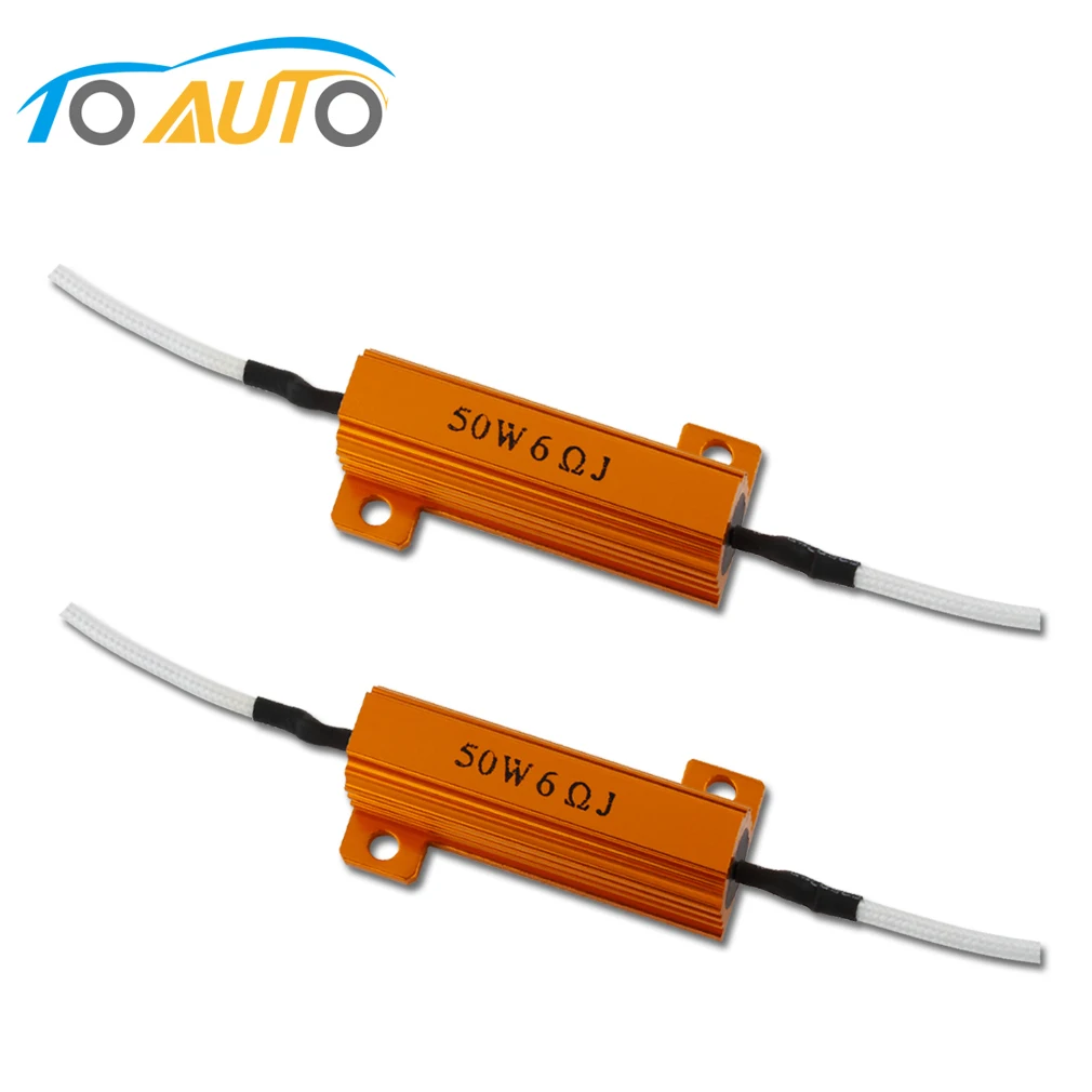 2 шт. светодиодный декодер Canbus BA15S BAU15S BAY15D 50 Вт 6 Ом резистор нагрузки анти мигание