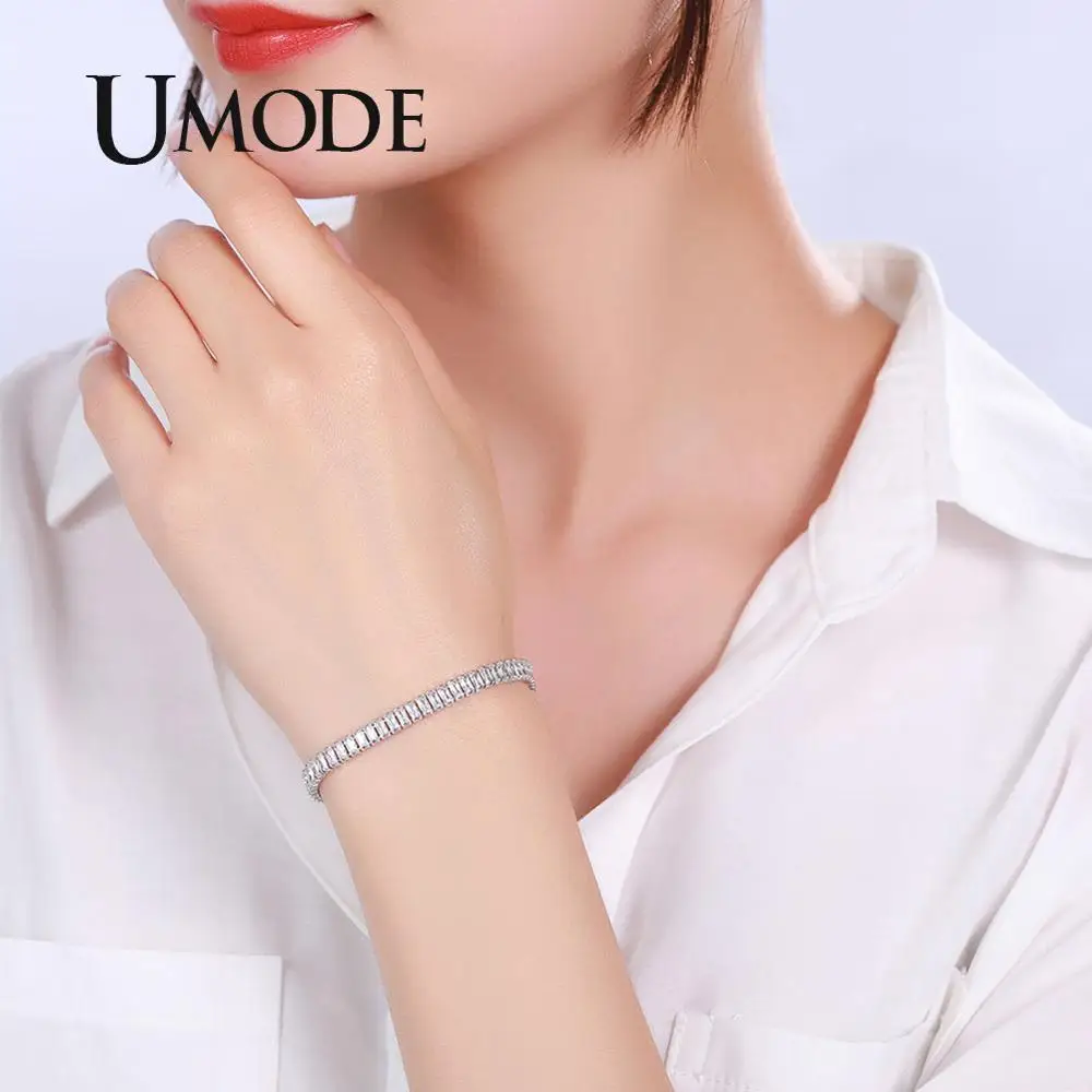 Женские теннисные браслеты UMODE 2 мм * 4 из прозрачного циркона роскошный браслет с