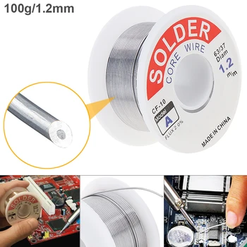 

100g 1.2mm Tin Fine Wire Core 2% Flux Reel Welding Line Solder Wire with Rosin and Low Melting Point for Electric Soldering Iron