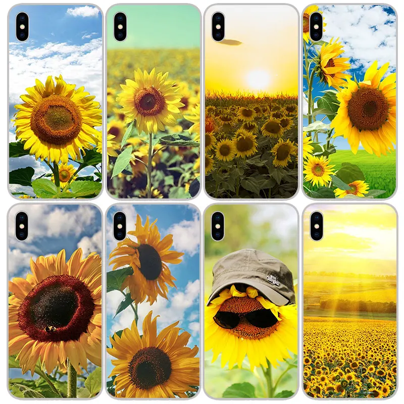 sunflower sun flower Silicone Soft TPU Cases Covers For iPhone 11 Pro XS Max X XR 8 7 6S Plus 5S SE 4S Silicon Case Cover |