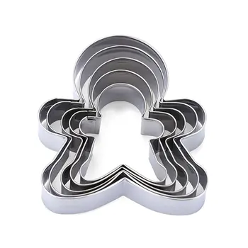 

5PCS Set Home Man Cutters Stainless Steel Cookie Cutter Gingerbread Man Shapes for Kids Set Cake Mold