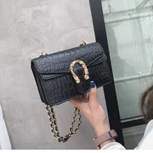 Женские сумки через плечо с крокодиловым узором, маленькая сумочка на цепочке, маленькая сумка из искусственной кожи