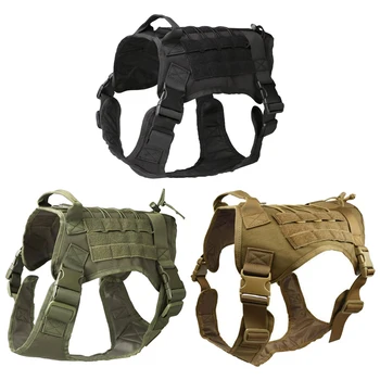 

Military Tactical Training Dog Harness Vest Waterproof Molle Dog Vest Clothes Outdoor Hunting Training Working Dog Harness Vest
