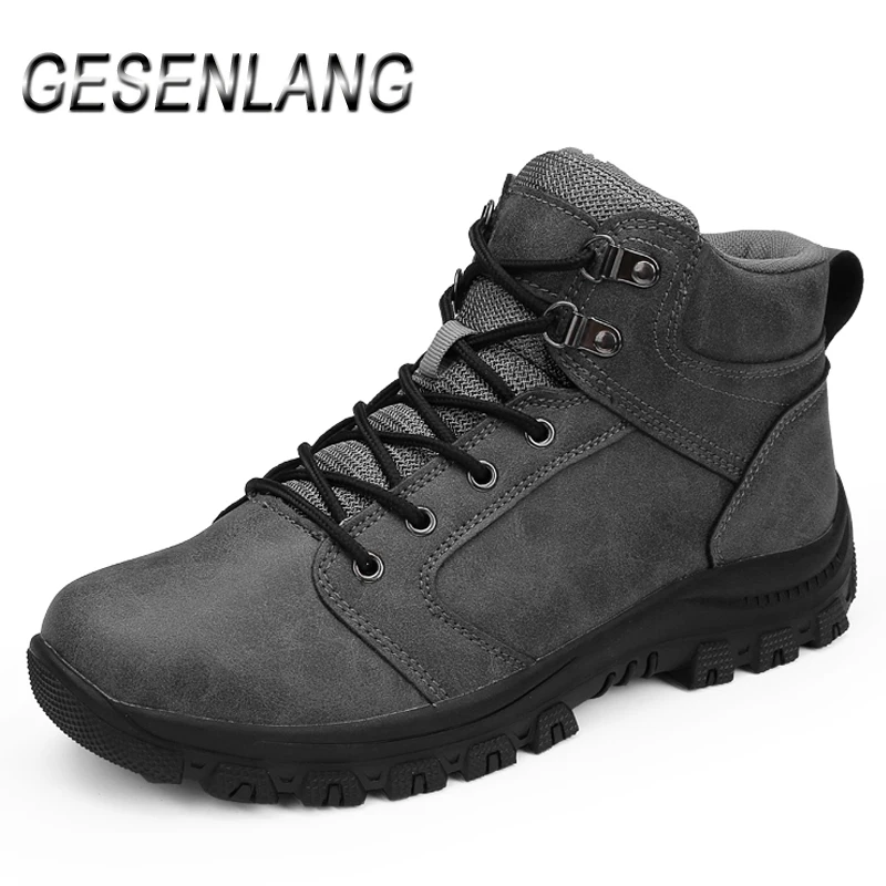 

2020 Men's Walking Shoes High Top Comfortable Big Size Male Sneakers Wear-Resistant Anti-Slip Rubber Autumn Winter Outdoor Boots