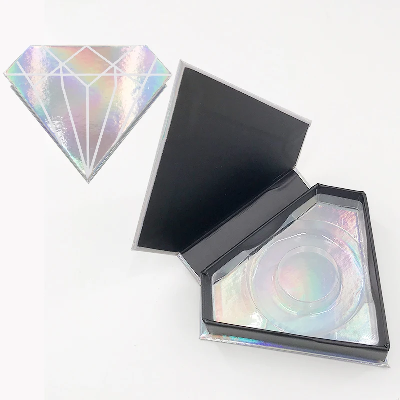 Пустой Мрамор ресниц чехол из розового золота, ненатуральные искусственные коробка 3D норковые ресницы алмаз коробка - Цвет: Holographic Black