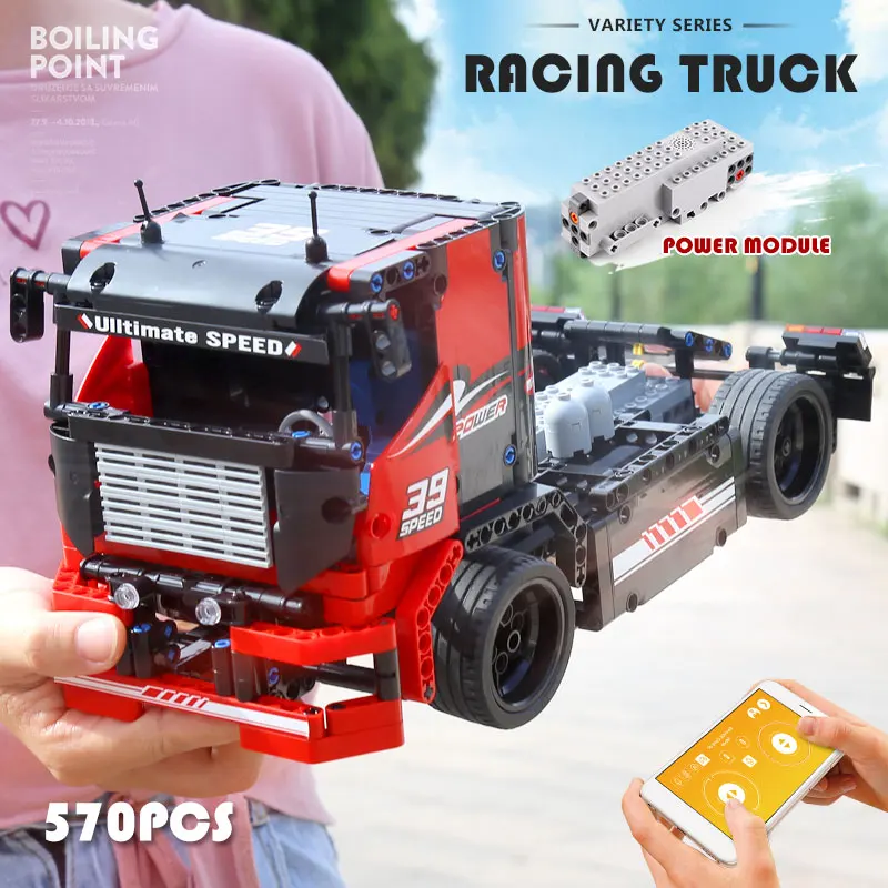 

15002 570pcs MOULD KING Technic series The Red Racing Remote control Car Assembly Kits Building Blocks Kids education Toys Gifts
