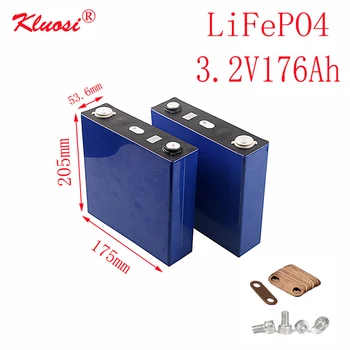 

KLUOSI 4S/8S/12S/16S/20S/24S/12V/24V/36V/48V/60V/72V Battery Pack 3.2V176Ah LiFePO4 Battery For EV Marine RV Golf US EU TAX FREE