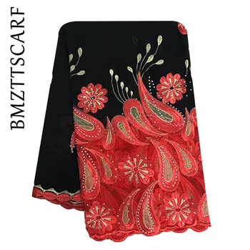

Latest African Women Embroidery Scarfs Muslim High Quality Chiffon Big Scarf for Shawls BM945