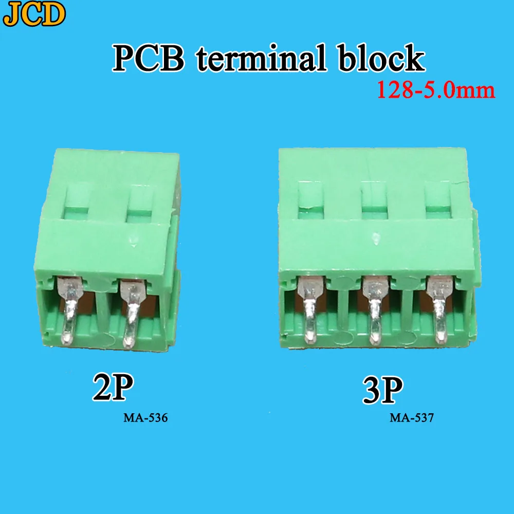JCD 10 шт./лот клеммы KF128-5.0-2P 3P 300 В 10A винт 2Pin 3pin 5 0 мм прямой контактный PCB клеммный