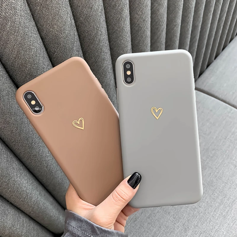 Gold Love Heart Case For Samsung Galaxy M32 A72 A52 S21 Note 20 S20 FE Ultra 10 S8 S10 S9 Plus A51 A71 A70 A50 A32 TPU Cover Bag | Мобильные