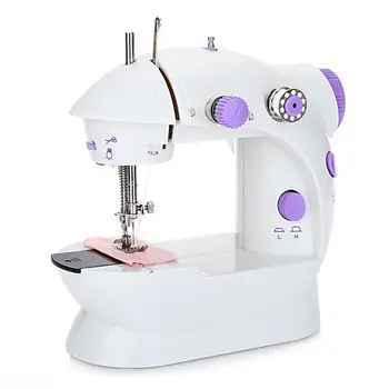 

Portable Household Sewing Machine Mini 2-Speed Double Thread Hand Sewing Machine Portable Sewing Machine with Light