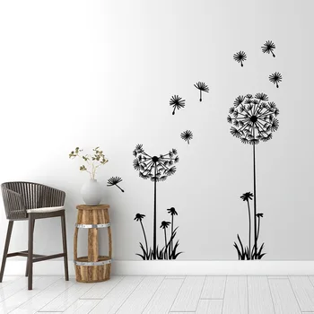 

Hot black dandelion sitting room bedroom wall stickers household adornment wall stickers on the wall